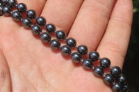 Polished Silver Hematite Beaded Necklace - Sold Per Item - From China