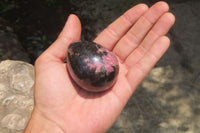 Polished Rhodonite Gemstone Eggs x 6 From Madagascar