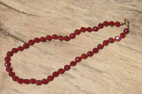 Polished Red Agate Faceted Beaded Necklace - Sold Per Item - From Brazil