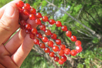 Polished Red Agate Faceted Beaded Necklace - Sold Per Item - From Brazil