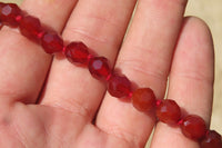 Polished Red Agate Faceted Beaded Necklace - Sold Per Item - From Brazil