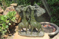 Hand Made Green Verdite Giraffe Carving x 1 From Zimbabwe