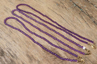 Polished AA Grade Gem Amethyst Beaded Necklace - Sold per Item- From Zambia