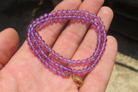 Polished AA Grade Gem Amethyst Beaded Necklace - Sold per Item- From Zambia