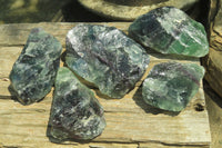 Natural Watermelon Fluorite Specimens x 5 From Namibia