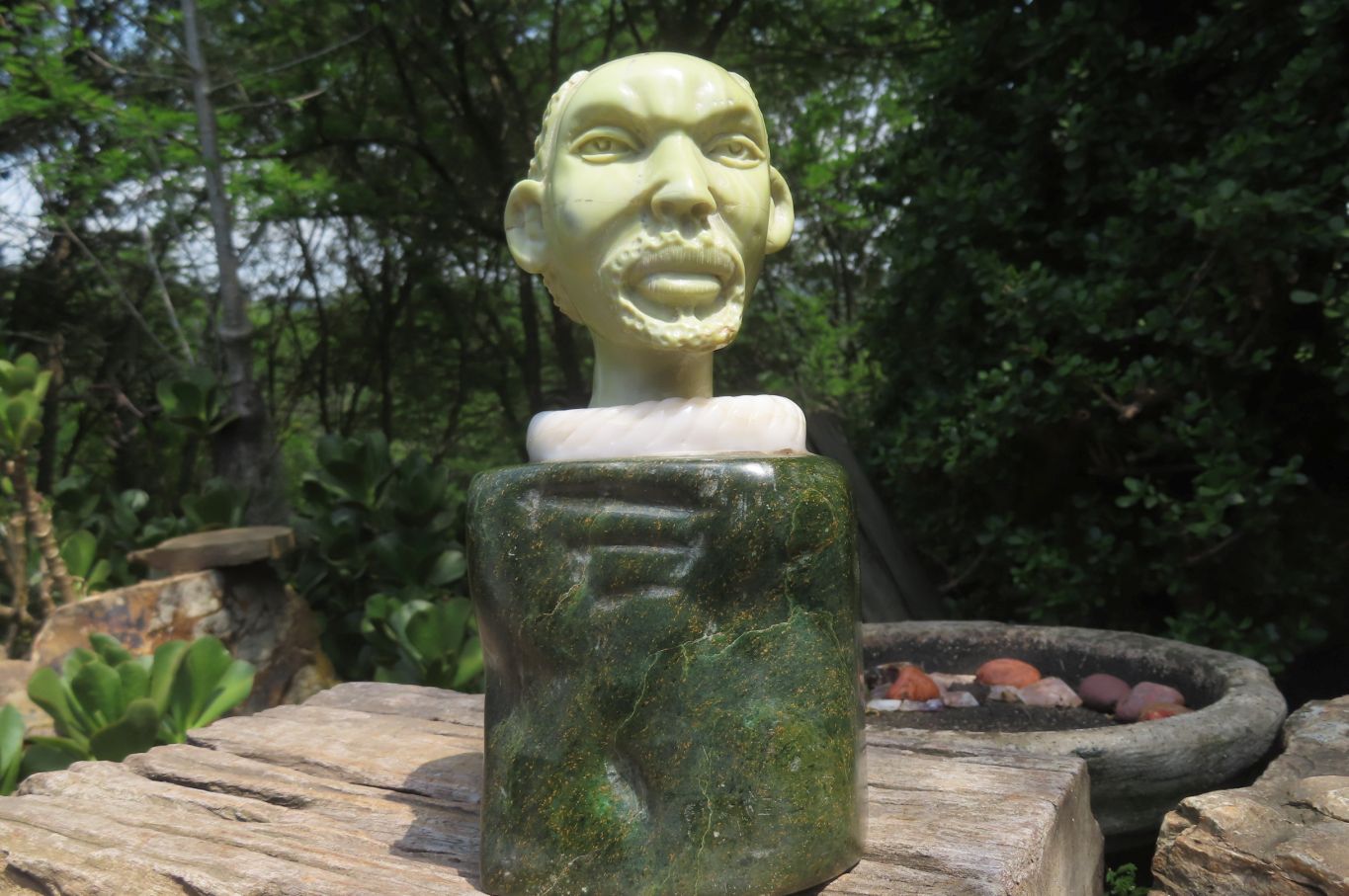 Hand Made African Bust Stone Carving x 1 From South Africa