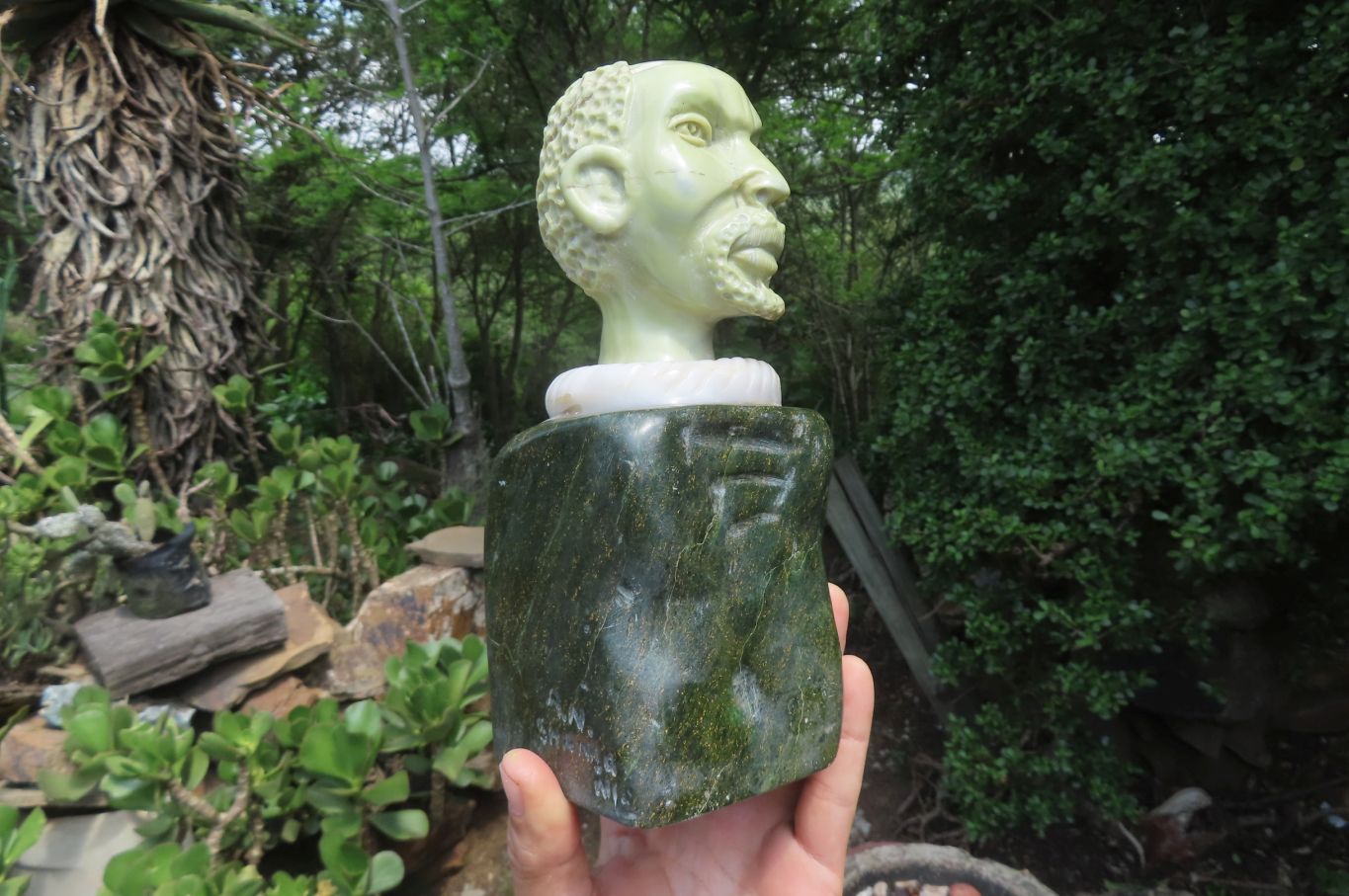 Hand Made African Bust Stone Carving x 1 From South Africa