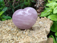 Polished Rose Quartz Gemstone Hearts x 6 From Madagascar