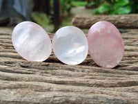 Polished Rose Quartz Palm Stones x 24 From Madagascar