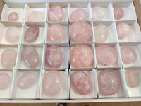 Polished Rose Quartz Palm Stones x 24 From Madagascar