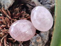 Polished Rose Quartz Palm Stones x 24 From Madagascar