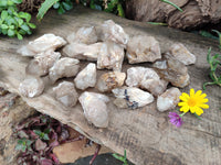 Natural Smokey Phantom Quartz Clusters x 18 From Luena, Congo