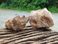 Natural Smokey Phantom Quartz Clusters x 18 From Luena, Congo