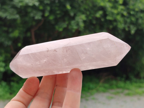 Polished Double Terminated Rose Quartz Points x 4 From Ambatondrazaka, Madagascar