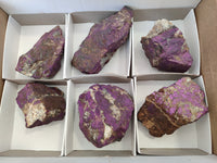 Natural Metallic Purpurite Cobbed Specimens x 6 From Erongo, Namibia