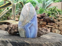 Polished Blue Lace Agate Standing Free Form x 1 From Malawi