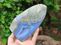 Polished Blue Lace Agate Standing Free Form x 1 From Malawi