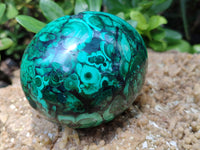 Polished Flower Banded Malachite Gemstone Eggs x 2 From Congo