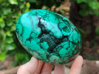 Polished Flower Banded Malachite Gemstone Eggs x 2 From Congo