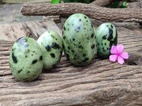 Polished Leopard Stone Gemstone Eggs x 4 From Zimbabwe