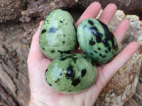 Polished Leopard Stone Gemstone Eggs x 4 From Zimbabwe