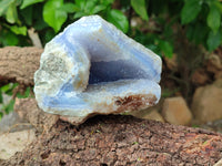 Natural Blue Lace Agate Geode Specimens x 2 From Malawi