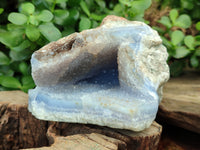 Natural Blue Lace Agate Geode Specimens x 2 From Malawi