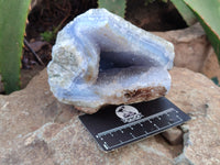 Natural Blue Lace Agate Geode Specimens x 2 From Malawi