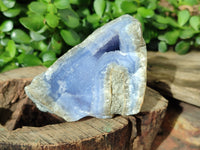 Natural Blue Lace Agate Geode Specimens x 3 From Malawi