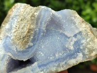 Natural Blue Lace Agate Geode Specimens x 3 From Malawi