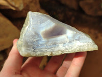 Natural Blue Lace Agate Geode Specimens x 3 From Malawi