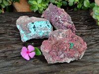 Natural Salrose Cobaltion Dolomite Specimens x 3 From Kakanda, Congo