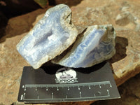 Natural Blue Lace Agate Geode Specimens x 35 From Malawi