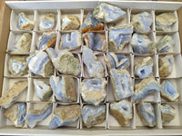 Natural Blue Lace Agate Geode Specimens x 35 From Malawi