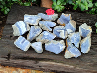 Natural Blue Lace Agate Geode Specimens x 35 From Malawi