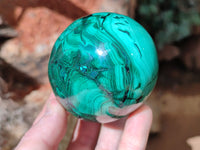 Polished Rare Extra Large Flower Banded Malachite Eggs  - Sold Per Item - From Congo