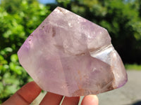 Polished Smokey Window Amethyst Quartz Crystals x 3 From Madagascar