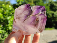 Polished Smokey Window Amethyst Quartz Crystals x 3 From Madagascar