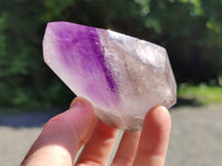 Polished Smokey Window Amethyst Quartz Crystals x 3 From Madagascar