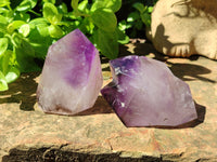 Polished Smokey Window Amethyst Quartz Crystals x 3 From Madagascar