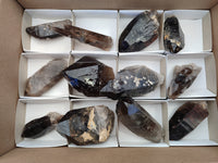 Natural Smokey Quartz Crystals x 12 From Zomba, Malawi