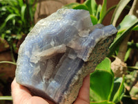 Natural Blue Lace Agate Geode Specimens x 3 From Malawi