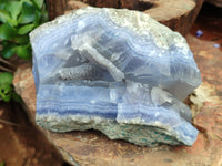 Natural Blue Lace Agate Geode Specimens x 3 From Malawi