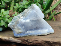 Natural Blue Lace Agate Geode Specimens x 3 From Malawi