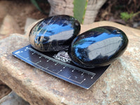 Polished Black Tourmaline Palm Stones x 12 From Madagascar