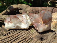 Natural Red Hematoid Quartz Clusters x 2 From Karoi, Zimbabwe