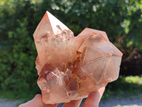 Natural Red Hematoid Quartz Clusters x 2 From Karoi, Zimbabwe