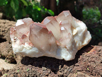 Natural Red Hematoid Quartz Clusters x 2 From Karoi, Zimbabwe