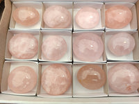 Polished Rose Quartz Palm Stones x 12 From Madagascar