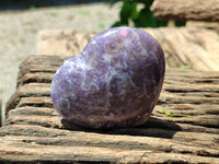 Polished Lepidolite with Pink Rubellite Gemstone Hearts x 6 From Madagascar